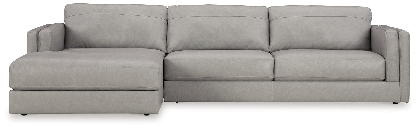 Amiata Glacier Leather 2-Piece Sectional With Chaise