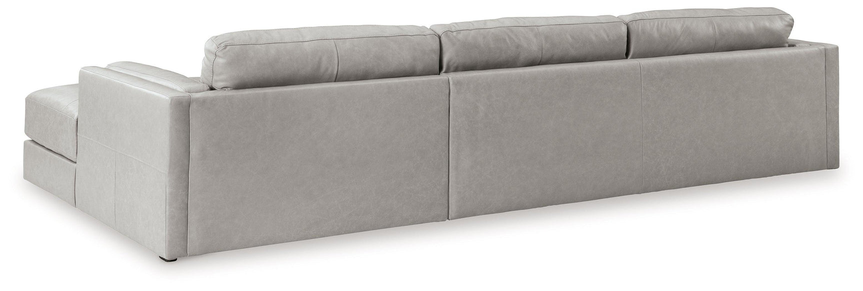 Amiata Glacier Leather 2-Piece Sectional With Chaise