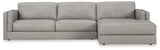 Amiata Glacier Leather 2-Piece Sectional With Chaise