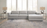 Amiata Glacier Leather 2-Piece Sectional With Chaise