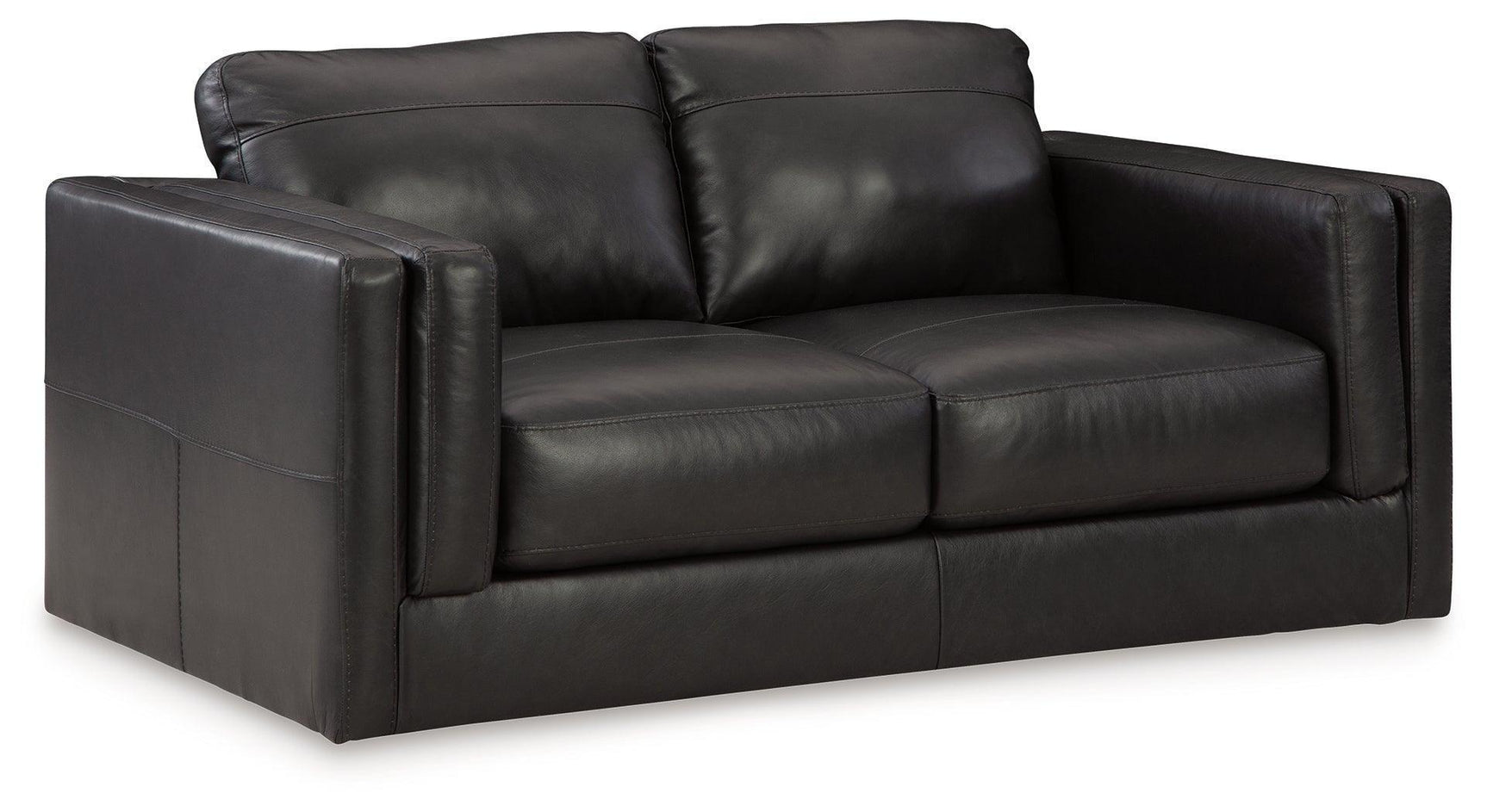 Amiata Onyx Leather Loveseat
