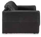 Amiata Onyx Leather Loveseat