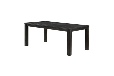 Orem Antique Black Modern Casual Solid Wood And Oak Veneers Gray Fabric Dining Room Set - Ella Furniture