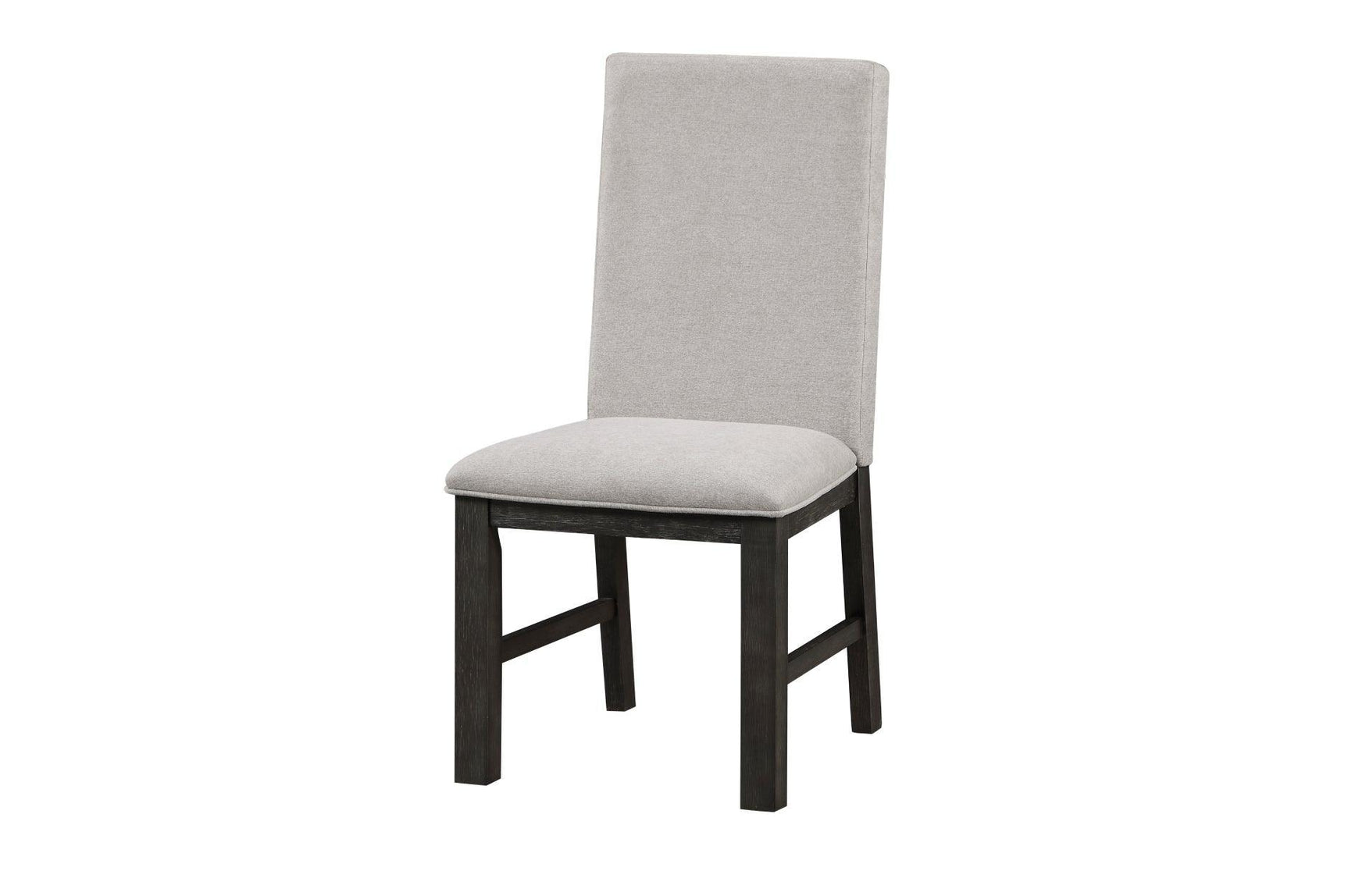 Orem Antique Black Modern Casual Solid Wood And Oak Veneers Gray Fabric Dining Room Set - Ella Furniture