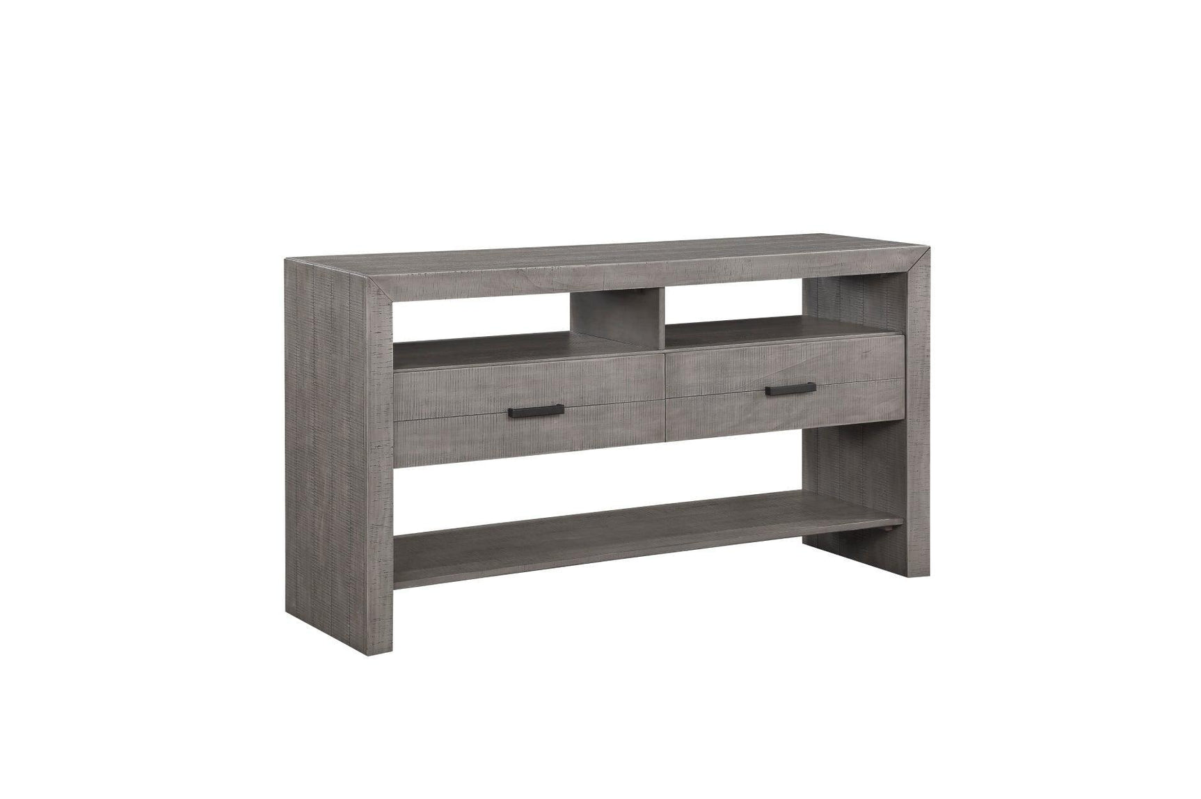 Gresham Gray Modern Rustic Acacia Veneer Solid Wood Gray Fabric Upholstery Dining Room Set - Ella Furniture