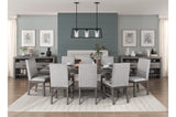 Gresham Gray Modern Rustic Acacia Veneer Solid Wood Gray Fabric Upholstery Dining Room Set - Ella Furniture