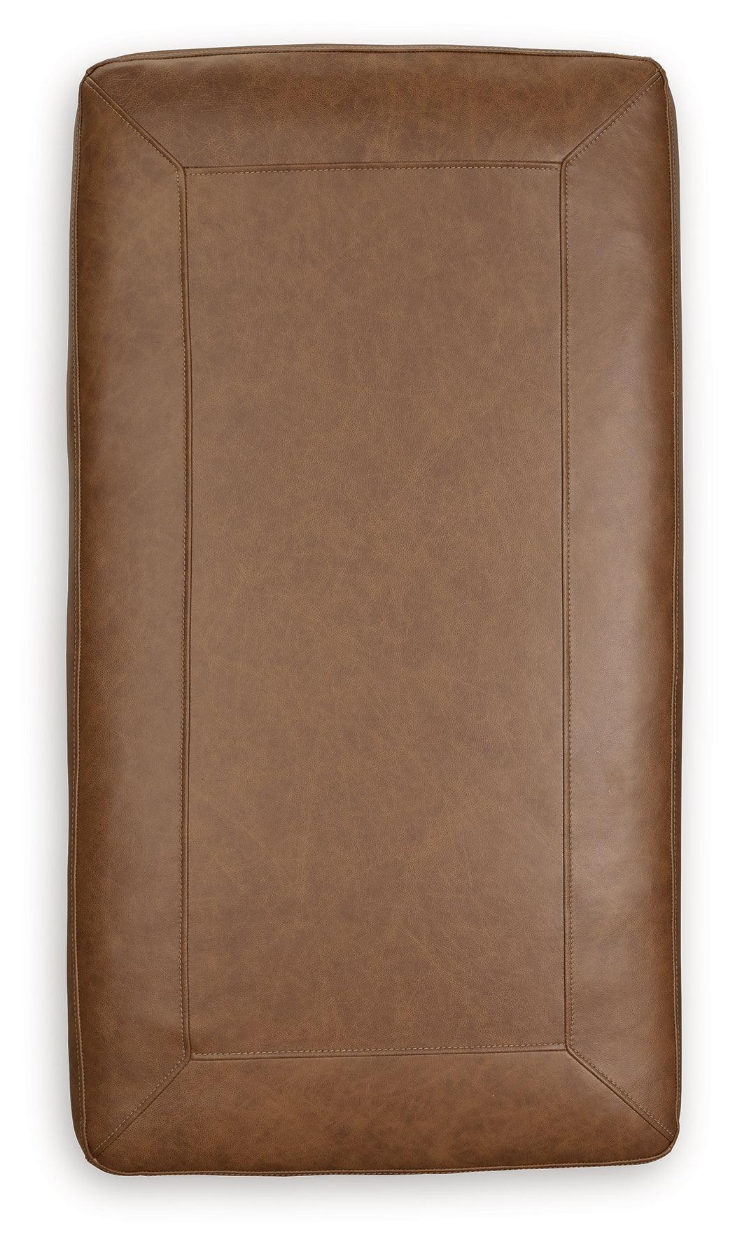 Carianna Caramel Leather Ottoman