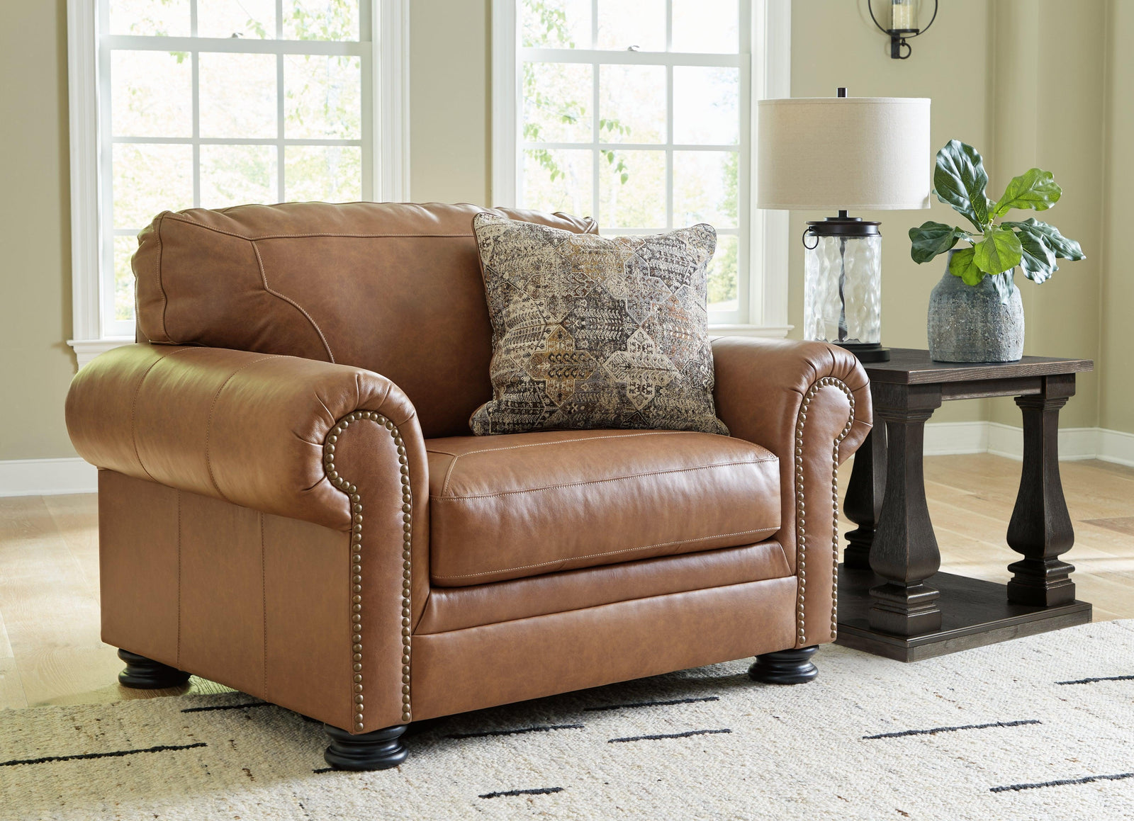 Carianna Caramel Leather Oversized Chair