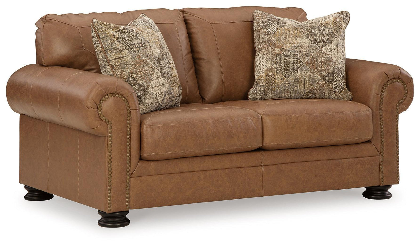 Carianna Caramel Leather Loveseat