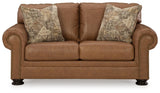 Carianna Caramel Leather Loveseat