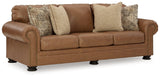 Carianna Caramel Leather 3-Seat Sofa