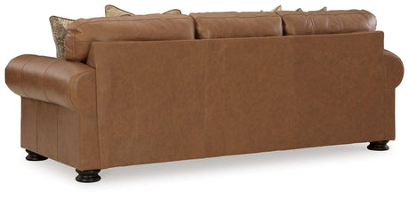 Carianna Caramel Leather Queen Sofa Sleeper - Ella Furniture
