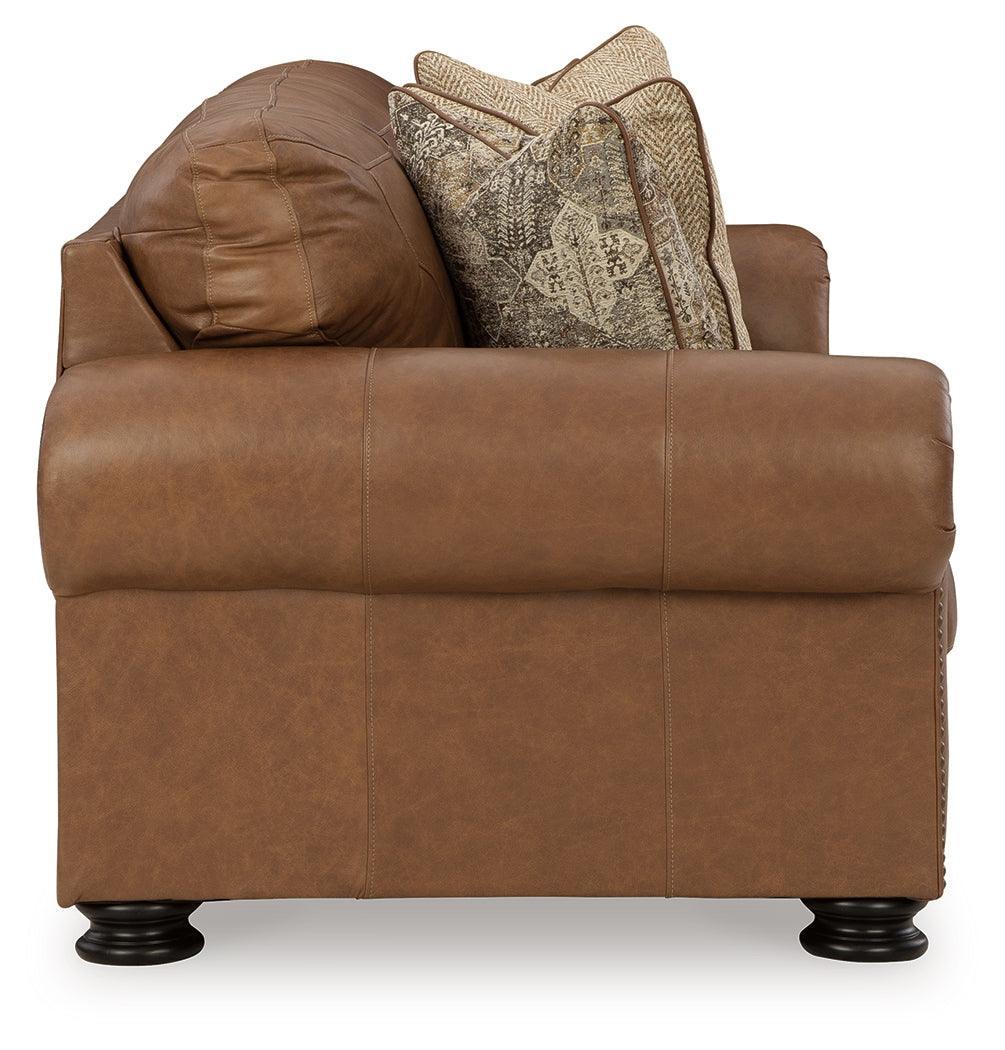 Carianna Caramel Leather Queen Sofa Sleeper - Ella Furniture
