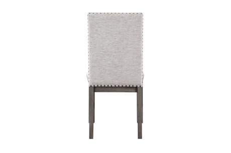 Gresham Gray Modern Rustic Acacia Veneer Solid Wood Gray Fabric Upholstery Dining Room Set - Ella Furniture