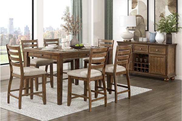 Tigard Brown Counter Height Set