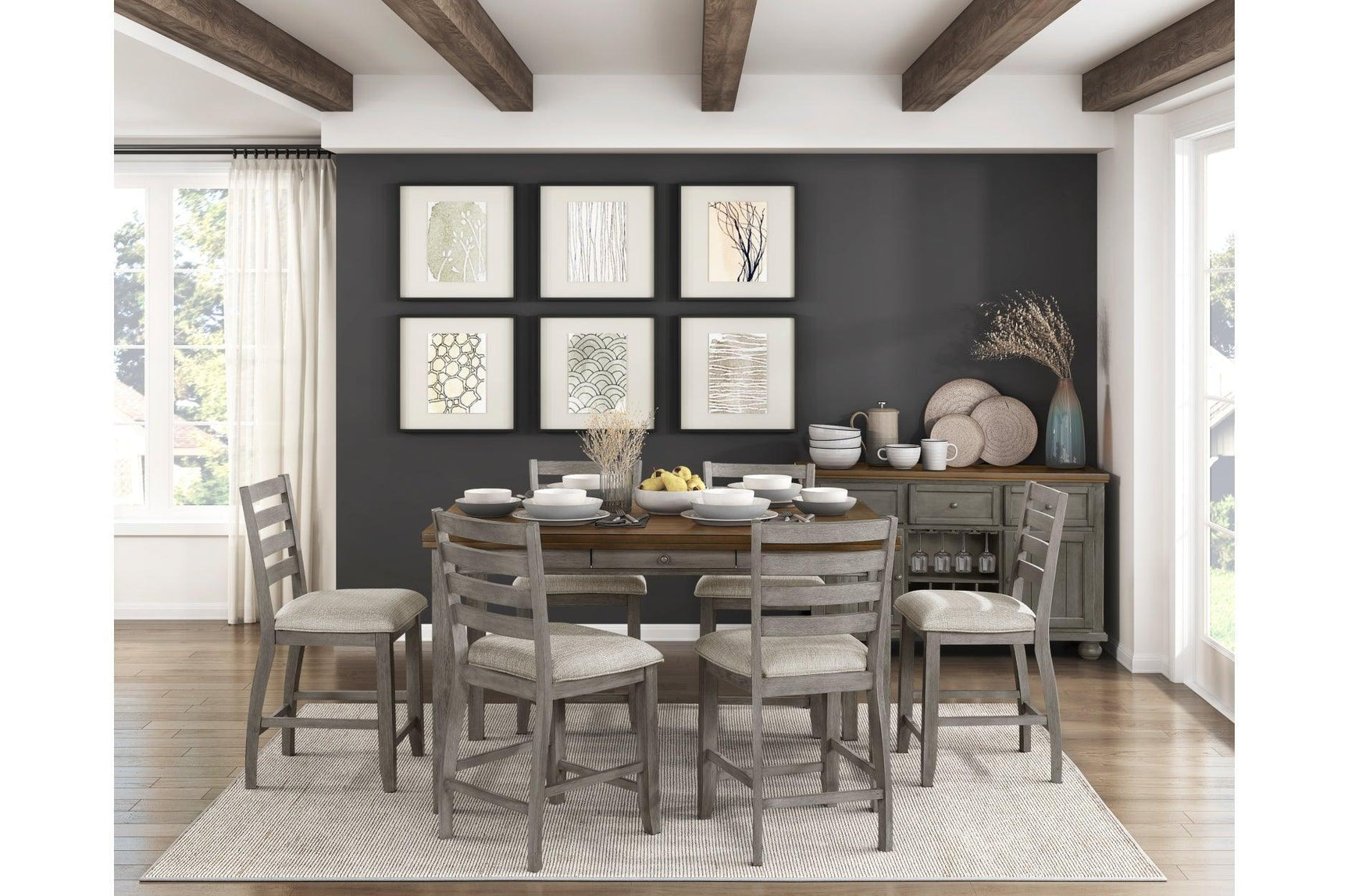 Tigard Gray Counter Height Set