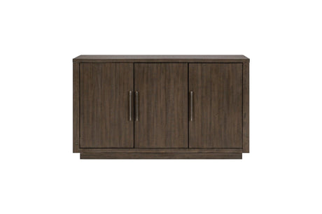 Brookings Brown Contemporary Acacia Veneer Solid Wood Beige Fabric Dining Room Set - Ella Furniture