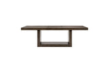 Brookings Brown Contemporary Acacia Veneer Solid Wood Beige Fabric Dining Room Set - Ella Furniture