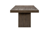Brookings Brown Contemporary Acacia Veneer Solid Wood Beige Fabric Dining Room Set - Ella Furniture