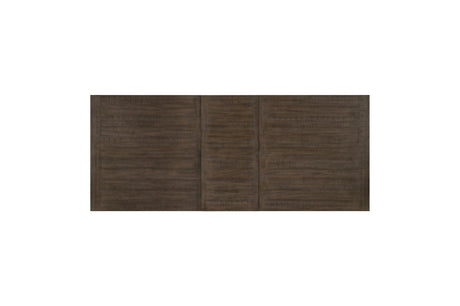 Brookings Brown Contemporary Acacia Veneer Solid Wood Beige Fabric Dining Room Set - Ella Furniture