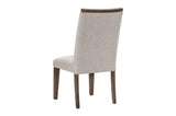 Brookings Brown Contemporary Acacia Veneer Solid Wood Beige Fabric Dining Room Set - Ella Furniture