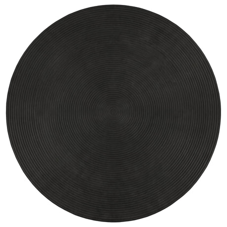 Macedo 2-Piece Transitional Round Rattan Coffee and End Table Set Black — product image 6