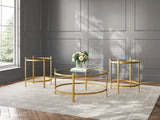 Gold Coffee Table with Two End Tables — product view
