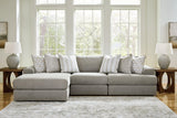 Avaliyah Ash Chenille 3-Piece Sectional With Chaise