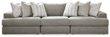 Avaliyah Ash Chenille 3-Piece Sectional Sofa