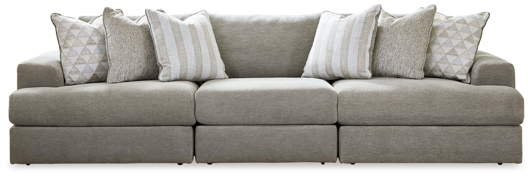 Avaliyah Ash Chenille 3-Piece Sectional Sofa