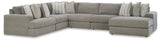 Avaliyah Ash Chenille 6-Piece Sectional With Chaise