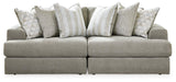 Avaliyah Ash Chenille 2-Piece Sectional Loveseat