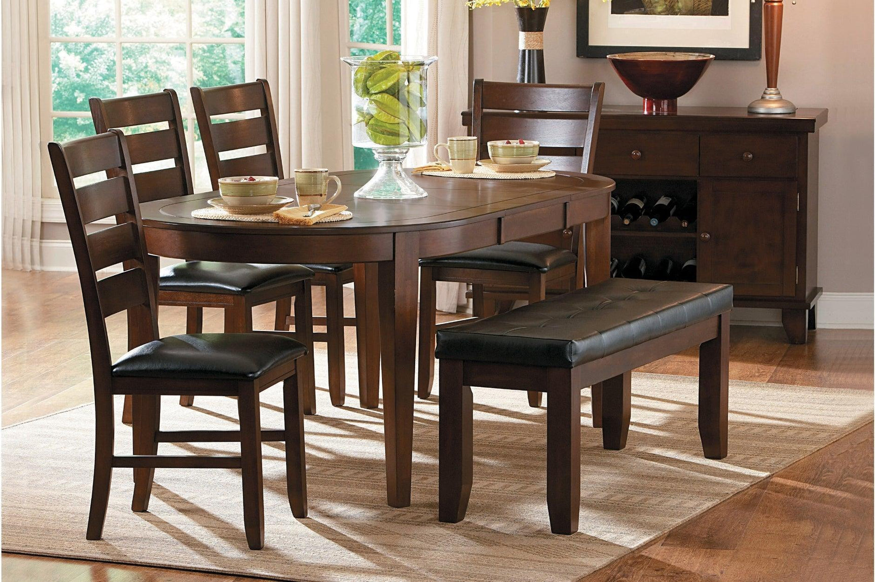 Ameillia Cherry Oval Dining Room Set