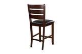 Ameillia Brown/Black Contemporary Solid Wood And Veneers Faux Leather Dining Room Set - Ella Furniture