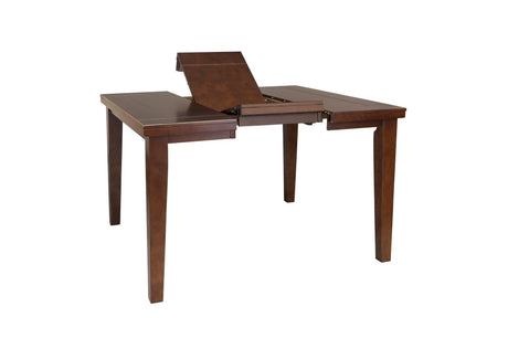 Ameillia Brown/Black Contemporary Solid Wood And Veneers Faux Leather Dining Room Set - Ella Furniture