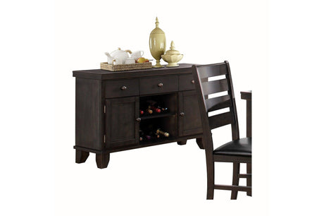 Ameillia Brown/Black Contemporary Solid Wood And Veneers Faux Leather Dining Room Set - Ella Furniture