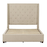 Fairborn Beige Upholstered Storage Platform King Bed