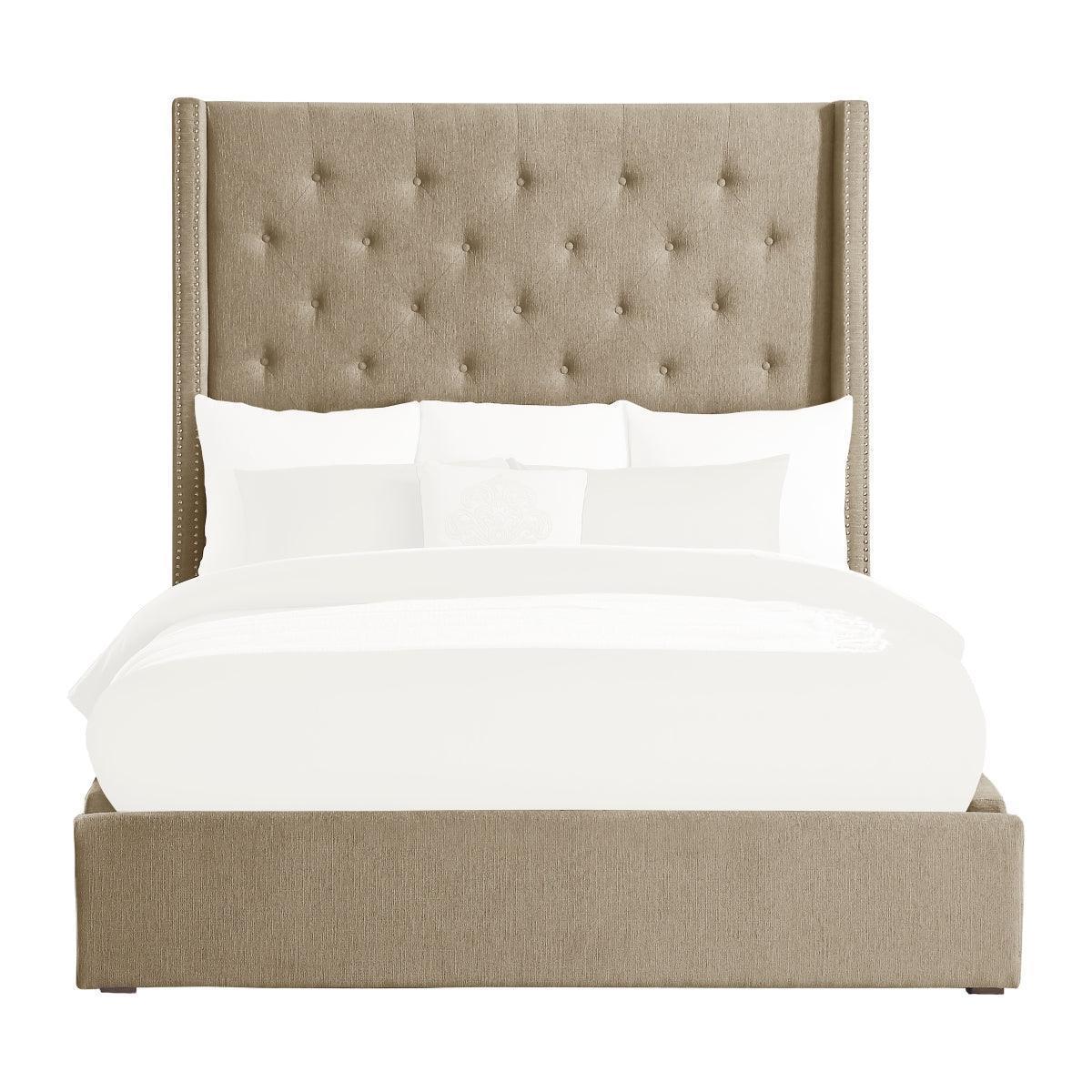 Fairborn Brown Upholstered Storage Platform Queen Bed