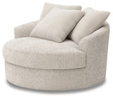 Cuddle Plush Arctic Chenille,Velvet Oversized Swivel Accent Chair