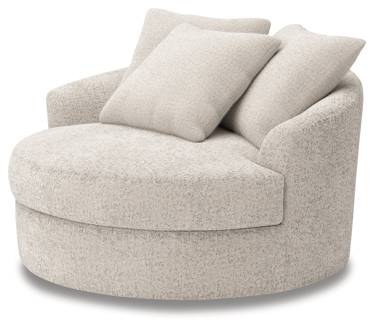 Cuddle Plush Arctic Chenille,Velvet Oversized Swivel Accent Chair