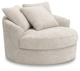 Cuddle Plush Arctic Chenille,Velvet Oversized Swivel Accent Chair