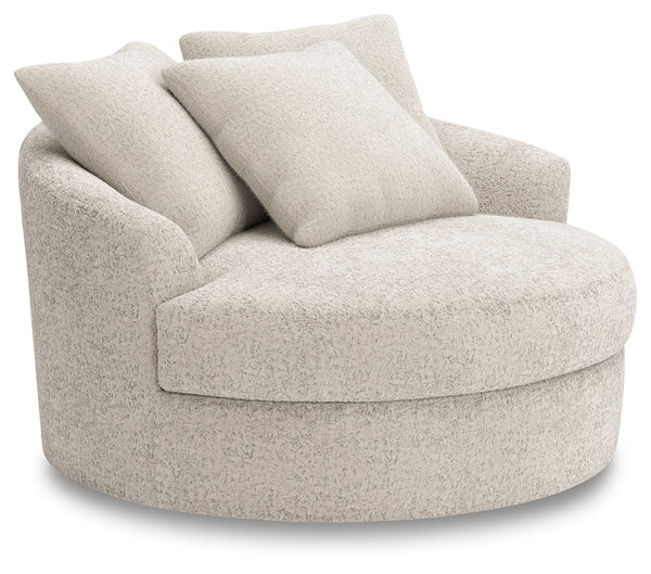 Cuddle Plush Arctic Chenille,Velvet Oversized Swivel Accent Chair