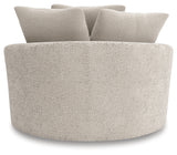Cuddle Plush Arctic Chenille,Velvet Oversized Swivel Accent Chair