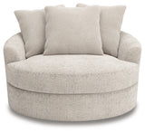 Cuddle Plush Arctic Chenille,Velvet Oversized Swivel Accent Chair