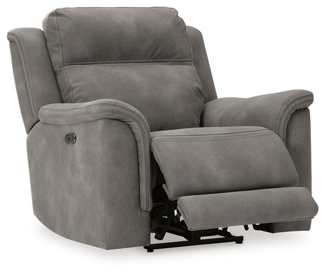 Next-gen Durapella Slate Microfiber Power Recliner - Ella Furniture