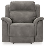 Next-gen Durapella Slate Microfiber Power Recliner - Ella Furniture