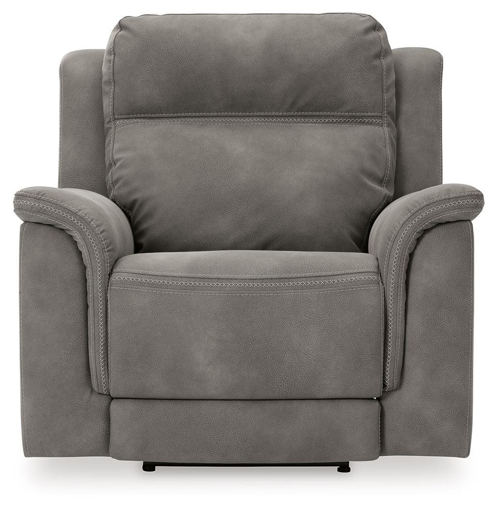 Next-gen Durapella Slate Microfiber Power Recliner - Ella Furniture