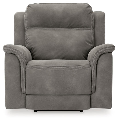 Next-gen Durapella Slate Microfiber Power Recliner - Ella Furniture