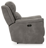 Next-gen Durapella Slate Microfiber Power Recliner - Ella Furniture