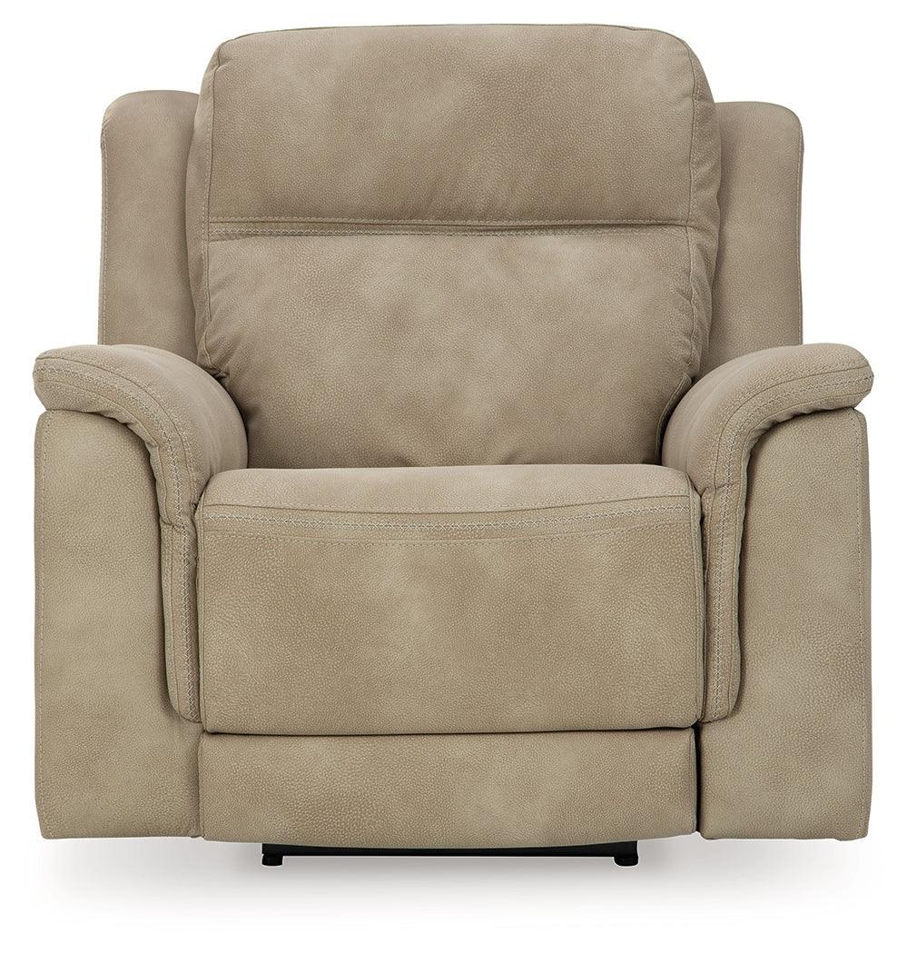Next-gen Durapella Sand Microfiber Power Recliner - Ella Furniture